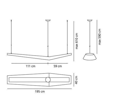 Подвесной светильник Artemide Architectural Mouette Asymmetric, фото 2