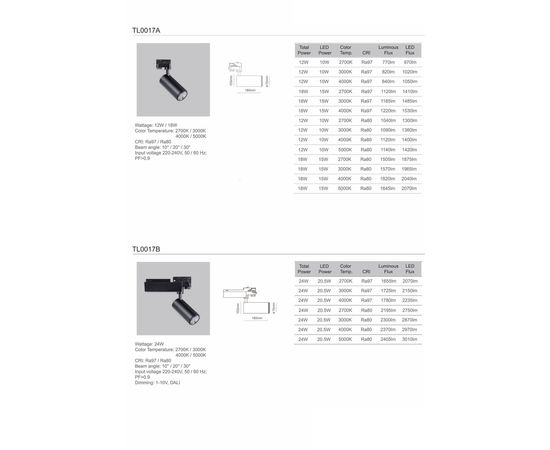 Трековый светодиодный светильник Limex Commeicial Track Light TL0017B, фото 3