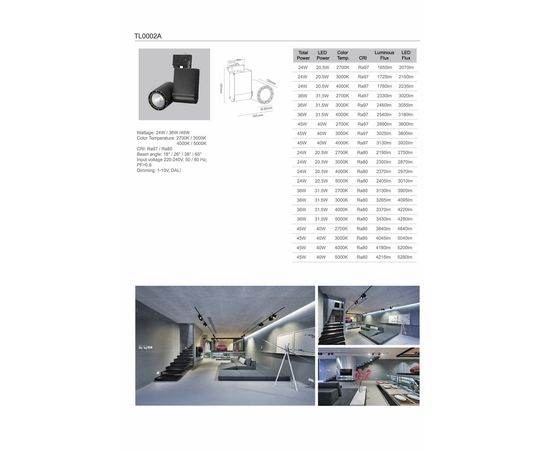 Трековый светодиодный светильник Limex Commeicial Track Light TL0002A, фото 2