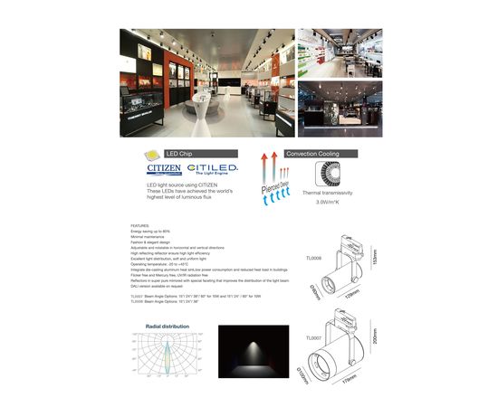 Трековый светодиодный светильник Limex Commeicial Track Light TL0008, фото 3