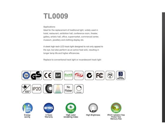 Трековый светодиодный светильник Limex Commeicial Track Light TL0009, фото 2