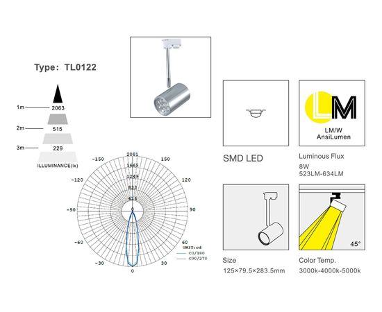 Трековый светодиодный светильник Limex Commeicial Track Light TL0122, фото 2