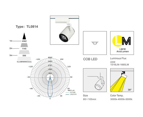 Трековый светодиодный светильник Limex Commeicial Track Light TL0814, фото 2