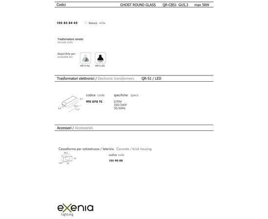 Встраиваемый в потолок светильник Exenia GHOST glass round 105838442, фото 3