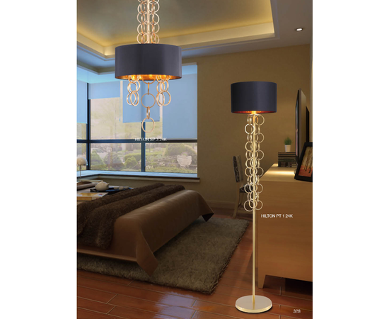 Торшер Crystal Lux HILTON PT1 GOLD, фото 2