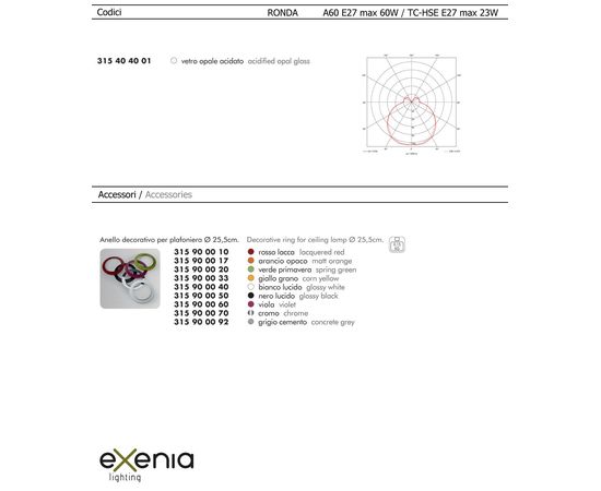 Потолочный светильник Exenia OPAL RONDA 315404001, фото 2