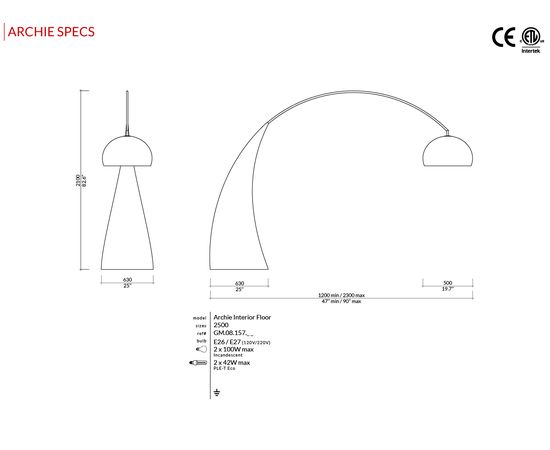 Напольный светильник Viso Archie, фото 3