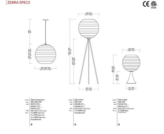 Подвесной светильник Viso Zebra Suspension, фото 7