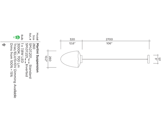 Подвесной светильник Viso Martini Suspension, фото 2