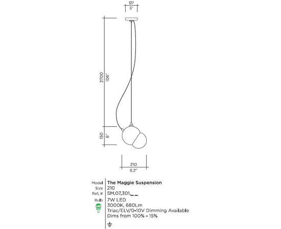 Подвесной светильник Viso MAGGIE, фото 8