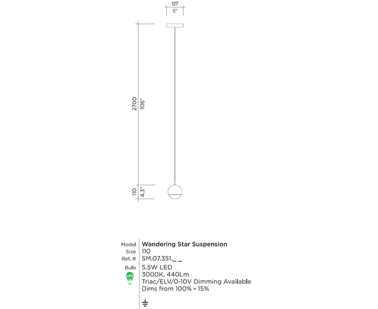 Подвесной светильник Viso Wandering Star Suspension, фото 10