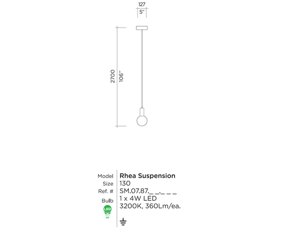 Подвесной светильник Viso Rhea Suspension, фото 8