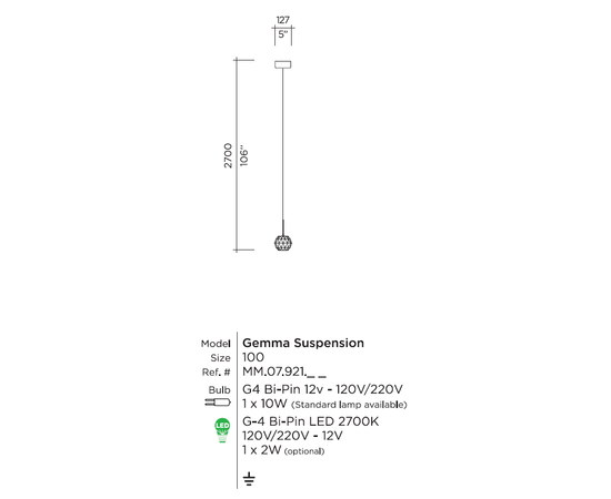 Подвесной светильник Viso GEMMA, фото 8