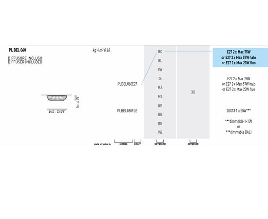 Потолочный светильник Axo Light (Lightecture) Bell PLBEL060E27, фото 5