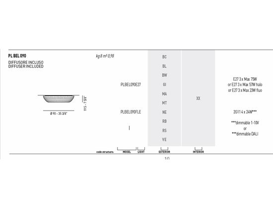 Потолочный светильник Axo Light (Lightecture) Bell PLBEL090FLE, фото 5