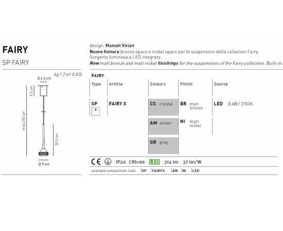 Подвесной светильник Axo Light FAIRY SPFAIRYX, фото 5