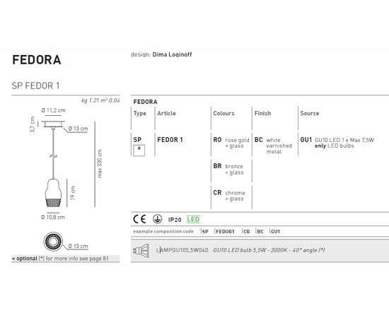 Подвесной светильник Axo Light Fedora SPFEDOR1, фото 3
