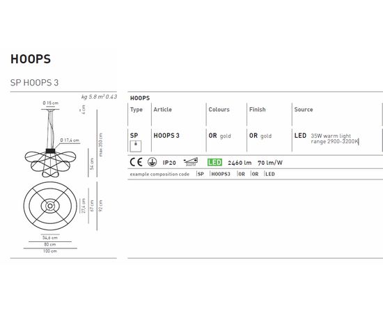 Подвесной светильник Axo Light HOOPS SP HOOPS 3, фото 3