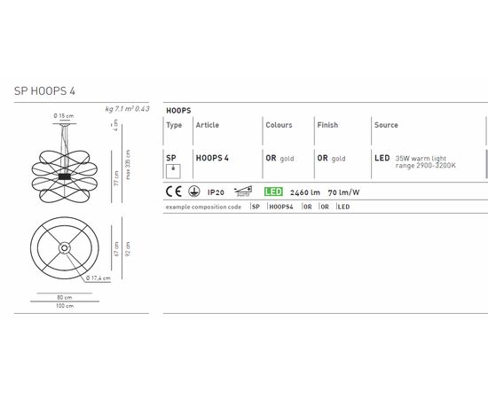 Подвесной светильник Axo Light HOOPS SP HOOPS 4, фото 3