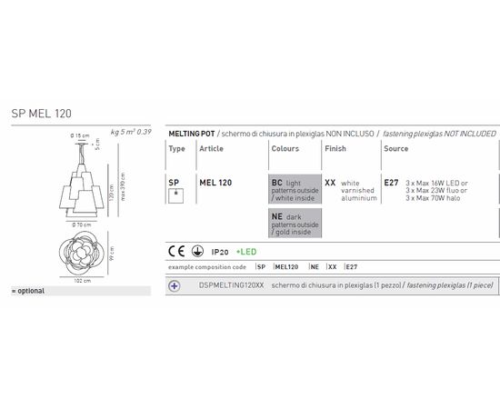 Подвесной светильник Axo Light MELTING POT SPMEL120, фото 5