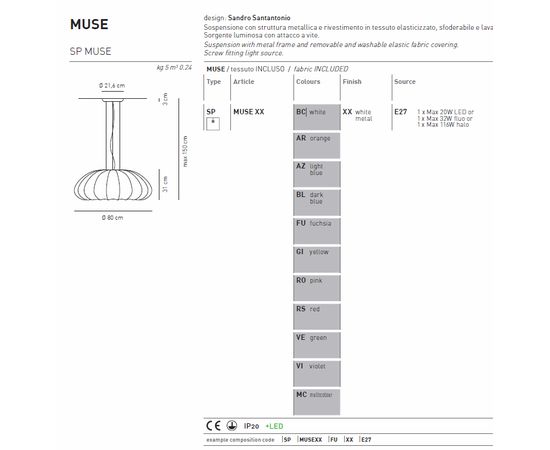 Подвесной светильник Axo Light Muse SP MUSE, фото 8