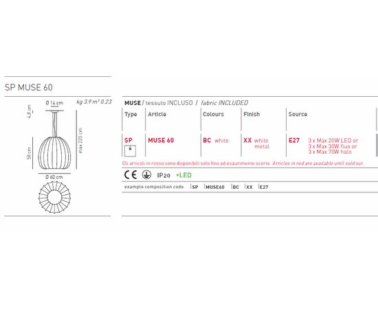 Подвесной светильник Axo Light MUSE SP MUSE 60, фото 3