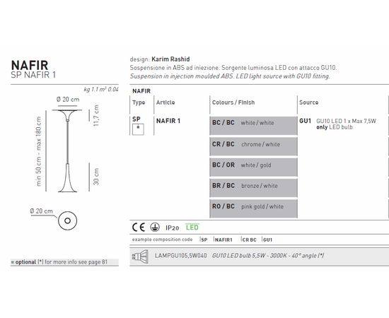 Подвесной светильник Axo Light NAFIR SP Nafir 1, фото 6