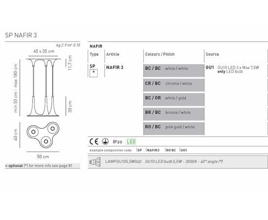 Подвесной светильник Axo Light NAFIR SP NAFIR 3, фото 5