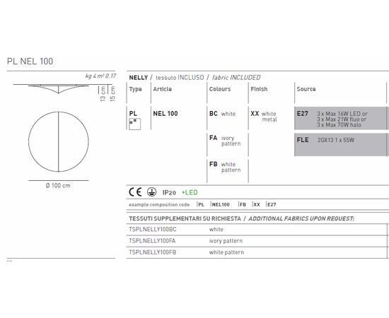 Потолочный светильник Axo Light Nelly PL NELL 100, фото 6