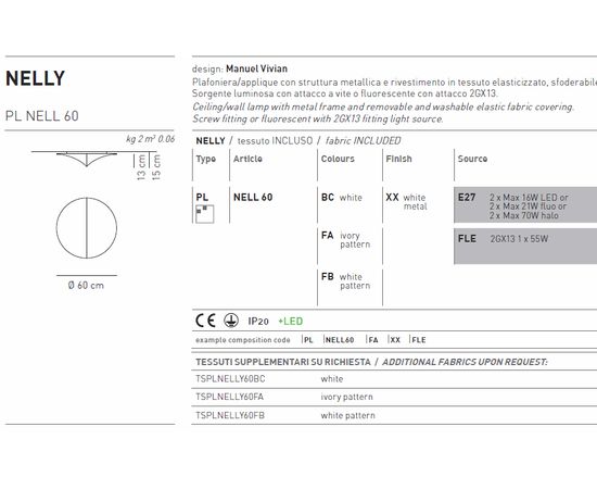 Потолочный светильник Axo Light Nelly PL NELL 60, фото 6