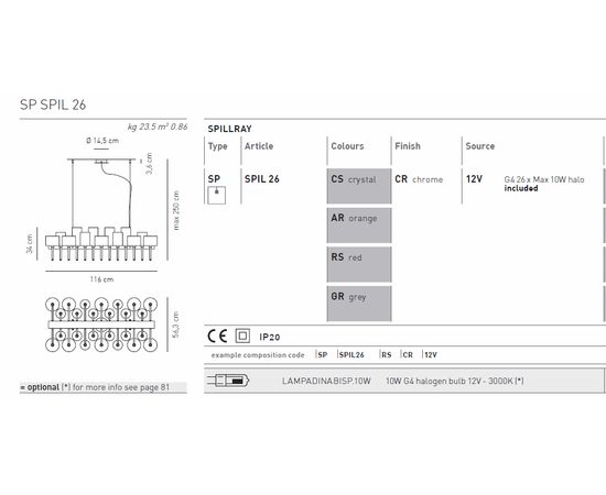 Подвесной светильник Axo Light SPILLRAY SP SPIL 26, фото 5