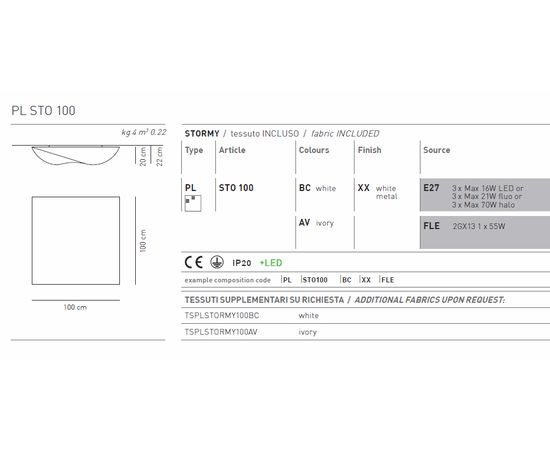 Потолочный светильник Axo Light Stormy PL STO 100, фото 5