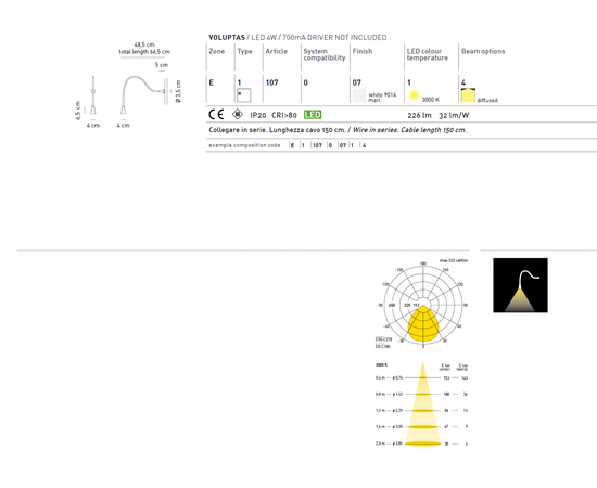Настенный светильник Axo Light (Mind-Led) Voluptas ARM WALL, фото 4