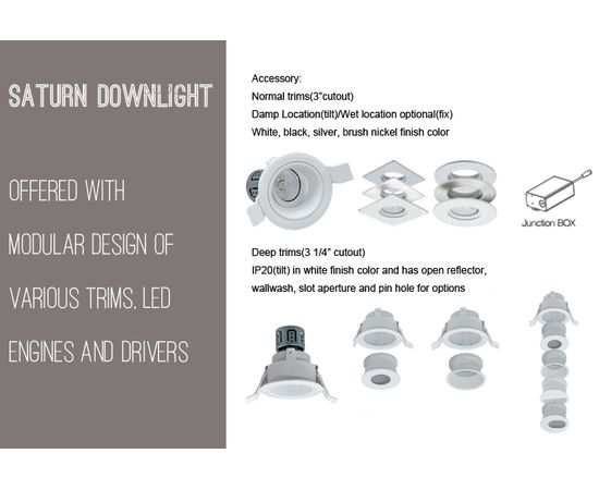 Встраиваемый светильник downlight SUNFLEX TYPE IC 6W 450LM DIMMABLE SATURN DOWNLIGHT, фото 5