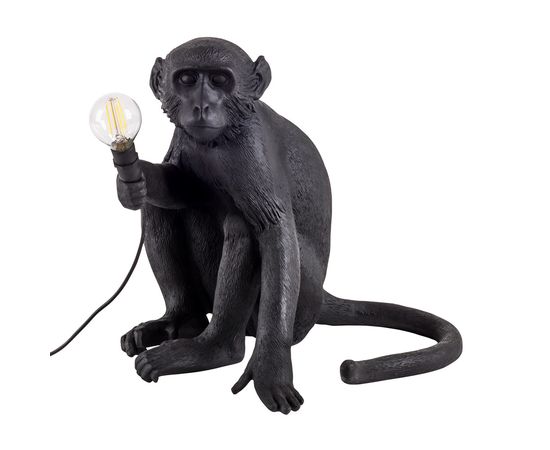 Настольный светильник Seletti The Monkey Lamp Black Sitting Version, фото 1