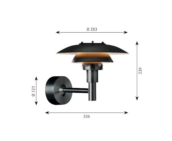 Уличный настенный светильник Louis Poulsen PH 3-2½ Wall, фото 2