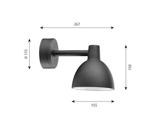 Уличный настенный светильник Louis Poulsen Toldbod 155 Wall, фото 2