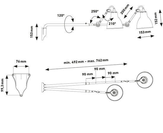 Настенный светильник DCW Editions Les Doubles de Gras N°203 Double, фото 2