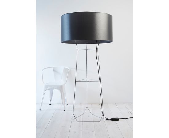 Торшер Forestier Lampadaire Dom Chrome - Tissu Gun Metal, фото 1