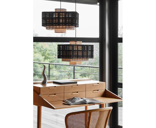 Подвесной светильник Forestier Suspension Matrix Naturel/blanc/noir, фото 3