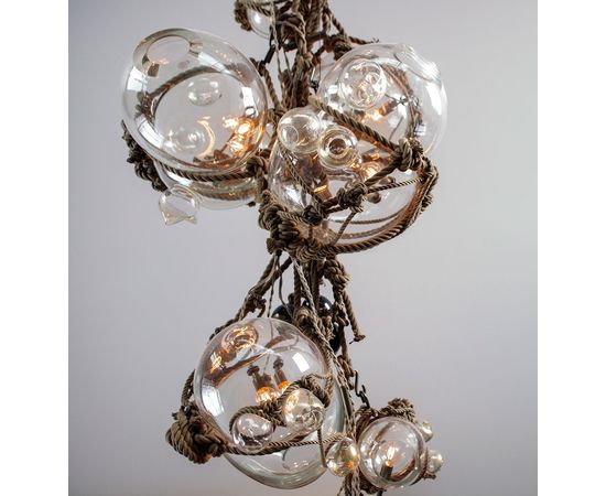Подвесной светильник Roll &amp;amp; Hill Knotty Bubbles Chandelier - 3 Lg, 2 Sm Bubbles, 5 Barnacles, фото 3