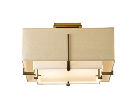 Люстра Hubbardton Forge Exos Square Small Double Shade Semi-Flush, фото 1