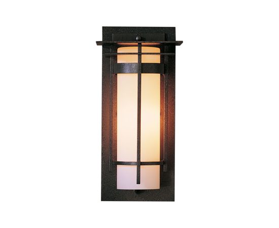 Настенный уличный светильник Hubbardton Forge Banded with Top Plate Small Outdoor Sconce, фото 1