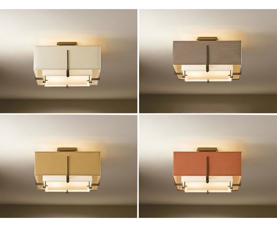 Люстра Hubbardton Forge Exos Square Small Double Shade Semi-Flush, фото 4