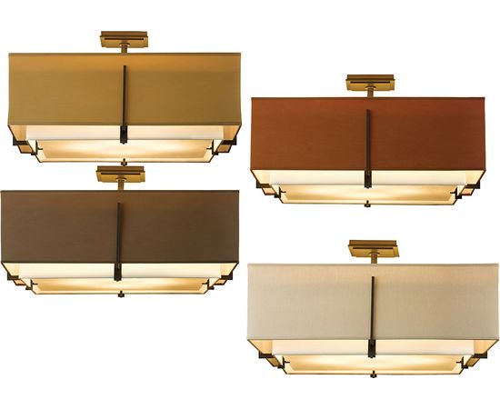 Люстра Hubbardton Forge Exos Square Small Double Shade Semi-Flush, фото 5