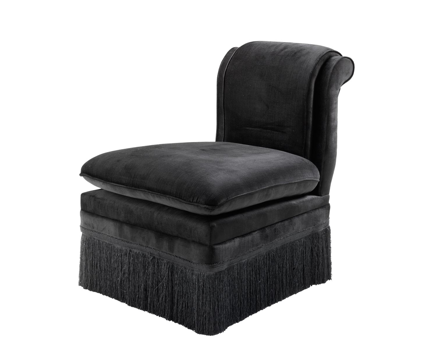 Удлиненное кресло. Eichholtz черный. Кресло черное текстильное. Страна: Нидерланды бренд: Eichholtz.