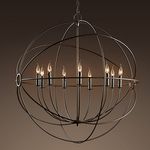 Подвесной светильник Restoration Hardware Foucault's Iron Orb Chandelier Rustic Iron Large, фото 1