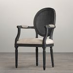 Restoration Hardware Vintage French Cane Back Round Upholstered Armchair, фото 1