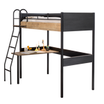 Кровать CILEK Black High Bed (90x190 Cm) + Study Desk, фото 1