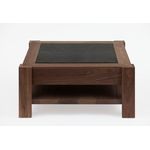 Журнальный столик James Duncan Tristan distressed leather and walnut coffee table, фото 1